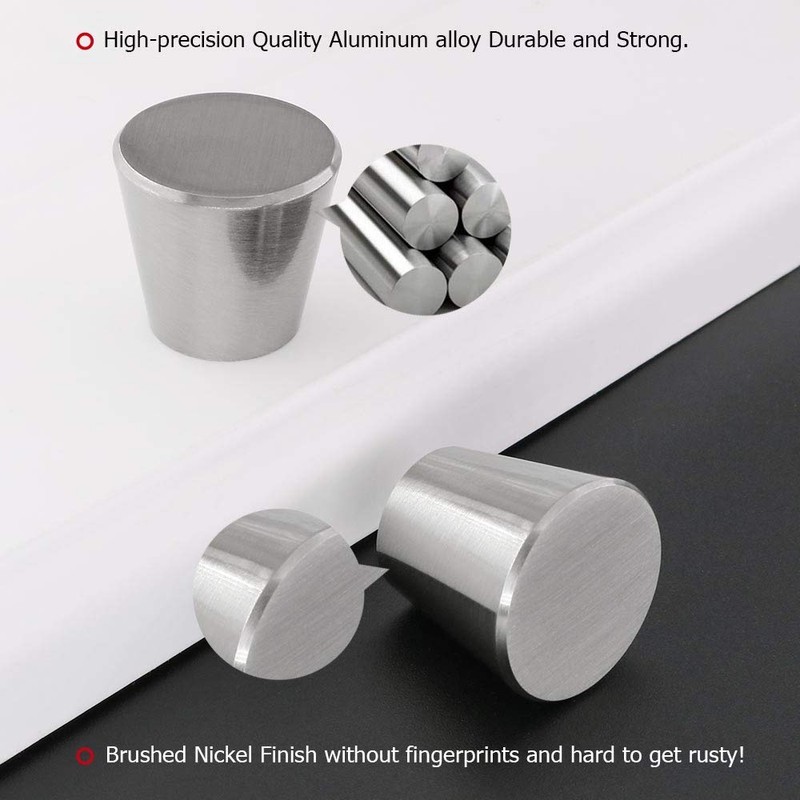 LONTAN Pack of 20 Furniture Knobs, Brushed Stainless Steel Cabinet