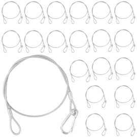 KOHAND 20PCS Safety Cable Lock, 31.5 Inch Stainless Steel 110Lb Load Safety Cable Wire Rope, Stage Light Safety Cable for DJ Stage Light, Bike, Luggage