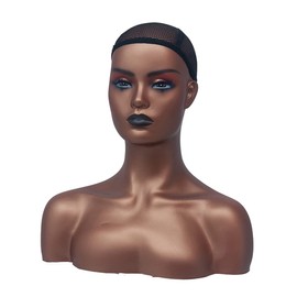 Realistic Female Mannequin Head with Shoulder Luxy Design Display Manikin Head Bust for Wigs,Makeup,Beauty Accessories Displaying