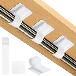 Cable Management Under Desk Detachable Cable Straps, White, 20 Pack