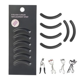 Soft Silicone Rubber Eyelash Curler Refills Compatible with Shiseido, Tweezerman, Revlon, Shu Uemura, Surratt, e.l.f Eyelash Curler for Travel Portable Carry,Cosmetic Accessory,6PCS (Black)