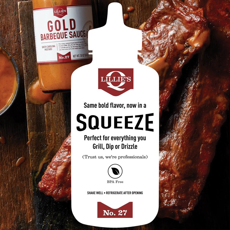Lillie's Q - Gold Barbeque Sauce, Gluten-Free, Non-GMO, No Preservatives,