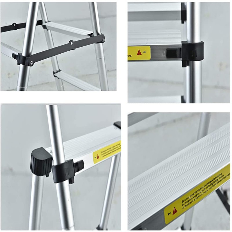5+6 Steps(5.6ft + 6.6ft) AluminiumTelescoping Ladder Extension Ladder A-Frame Telescopic
