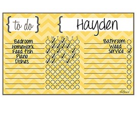 Chore Chart Chevron Stripe Yellow