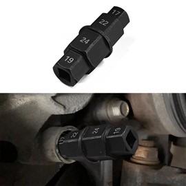 HQRNYP Hex Axle Tool for Motorcycle Front Axle Wheel, Motorcycle Tools, 3/8 Inch 17mm 19mm 22mm 24mm Allen Spindle Socket Driver, Black Spindle Socket Adapter Tool for Most Vehicles (Black)