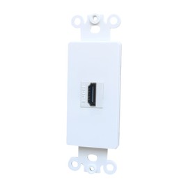 BOPLAT 1 Port HDMI Decora Wall Plate Insert - HDMI Decorex Insert Cover Plate Female to Female for Midsize/Oversize Decorator Faceplate - White