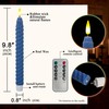 FCMSHAMD Dark Blue Spiral Flameless Taper Candles, 9.8 Inch Flickering