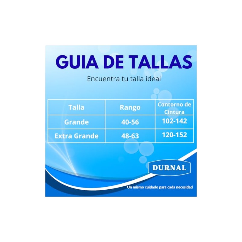 Pañal Desechable para Adultos Unisex, Durnal Max, Talla Grande, 10