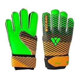 VIZARI Sports Saturn Soccer Goalie Goalkeeper Gloves for Kids Youth & Boys, Football Gloves with Grip Boost Padded Palm and fingersave Flat Cut Construction (5, Green)