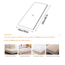 2PCS Large Vacuum Mattress Bag, Large Mattress Vacuum Storage Bag Waterproof Sealable Vacuum Seal Mattress Bag with Zip Reusable Space Saver Bags for Mattress, Clothes, No Vacuum Pump 220 * 100CM