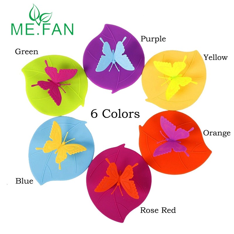 ME.FAN Silicone Cup Lids - Creative Butterfly Mug Cover -