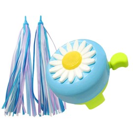 Kids Bike Bell and Streamers for Girls Bike Bell for Kids Children's Bike Streamers Tassels 1 Pack Flower Bicycle Bell with 2 Pack Bike Streamers for Children's Bicycle Accessories
