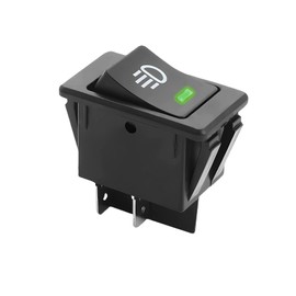 DXNQ Car Fog Light Toggle Rocker Switch, 4 Pin 12V 35A ON/Off SPST Fog Lamp Toggle Switch with LED Light, Universal Rear Front Fog Light Rocker Switch for RV Truck Marine Boat (Green)