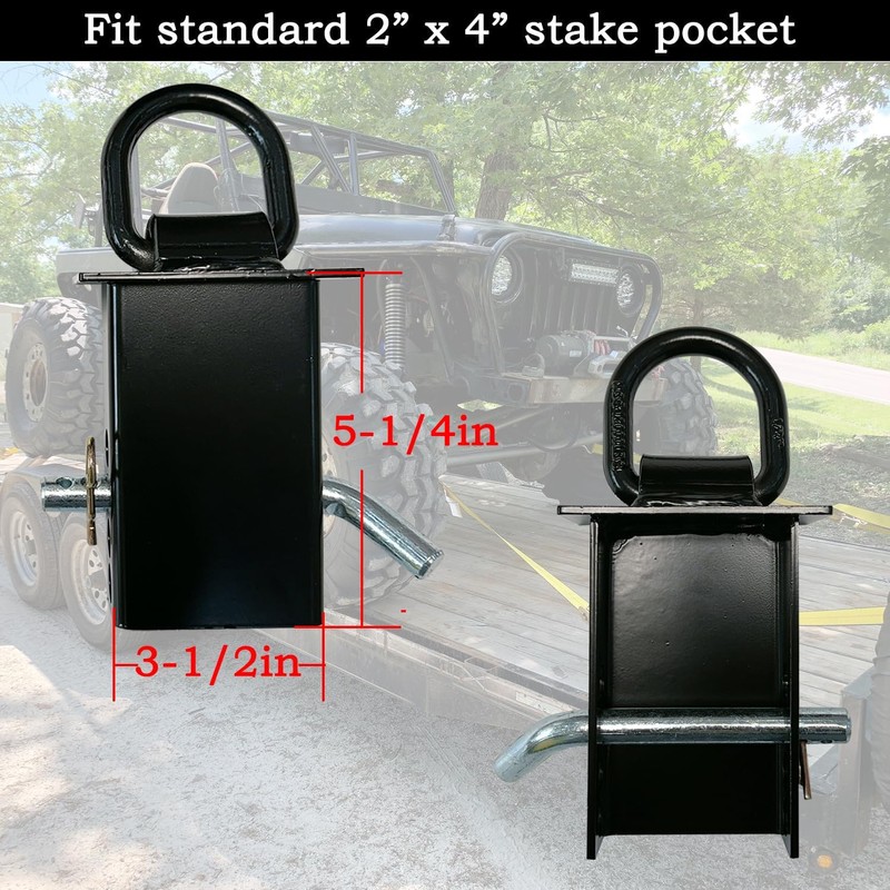 ANISUN 4Pcs Stake Pocket D Ring Trailer Stake Pocket Tie