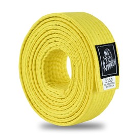 Fadi Sports Revansh Martial Arts Belt - Uniform Rank Belt for Karate, Judo, Aikido, Taekwondo - Unisex Belt for Kids Adults (Yellow, 4)