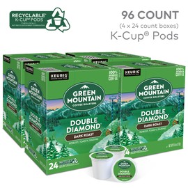 Green Mountain Coffee Roasters Double Diamond, Single-Serve Keurig K-Cup Pods, Dark Roast Coffee Pods, 96 Count