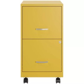 Hirsh Industries LLC Space Solutions 18"D 2Drawer Mobile Metal Vertical File Cabinet Yellow/Goldfin