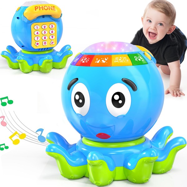 Crawling Baby Toys 6 to 12 Months Interactive Octopus Musical Toy 12-18 Months Infant Tummy Time with Light and Sound 7 8 9 10 11 Month 1-2 Year Gift