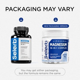 18 in 1 Magnesium Complex for Women and Men | Liposomal Magnesium Supplement with Glycinate, Citrate, Malate, Taurate, D3 & K2 | High Absorption for M