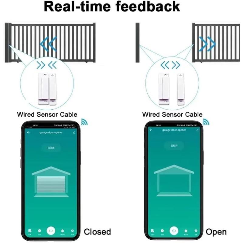 Easy Installation|Hucaoe Zigbee 5V Smart Garage Door Opener Controller| with