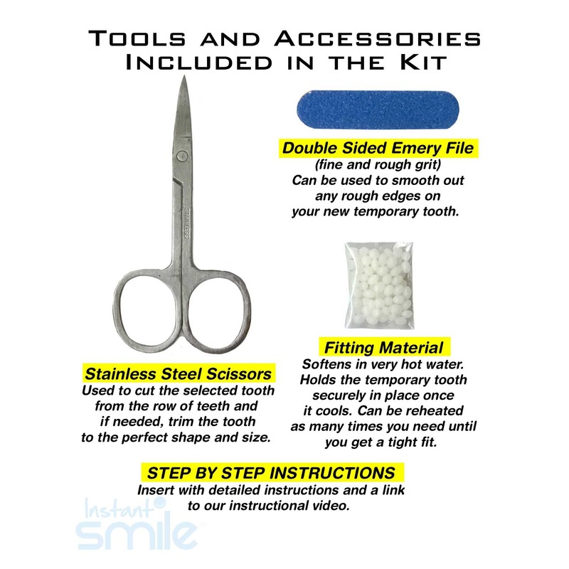 Instant Smile MULTISHADE Patented Temporary Tooth Repair Kit. A Realistic