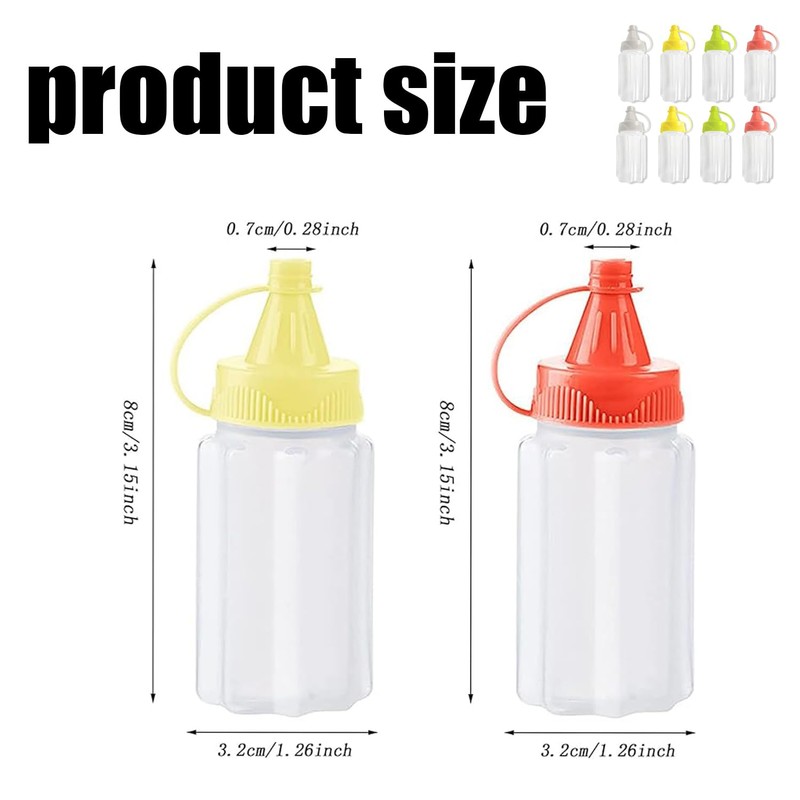 WEZCHUGHAOL Squeeze Bottles for Sauces and Condiments, 8 Pack, Mini