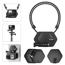 TELESIN 360 Magnetic Chest Mount with Neck Strap Nano Mount Magnet Quick Release Tripod Adapter Base for GoPro Max Hero 11 10 9 8 Insta360 DJI Action