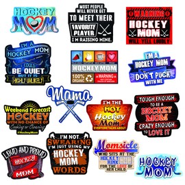 Hockey Mom Stickers – Make Great Hockey Mom Gifts – Show Your Pride for Your Hockey Player at The Hockey Game with These 100% Waterproof Vinyl Stickers. Pack of 14