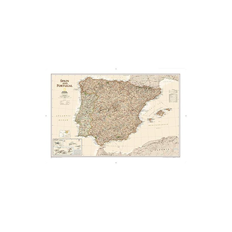 National Geographic Maps: Spain and Portugal Executive Wall Map -