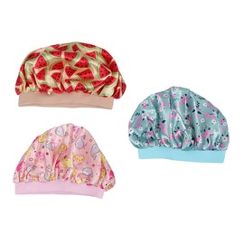TOVINANNA Silk Sleep Bonnet Round Hair Bonnet for Boys and Girls Soft Elastic for Sleep Shower