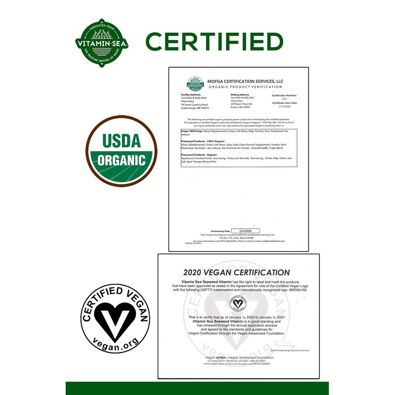 VITAMINSEA Finger Kelp Whole Leaf - 8 OZ - Vegan