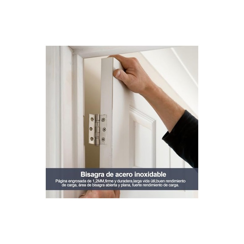 Bisagras para Puerta de Acero Inoxidable, 4 piezas Bisagras de