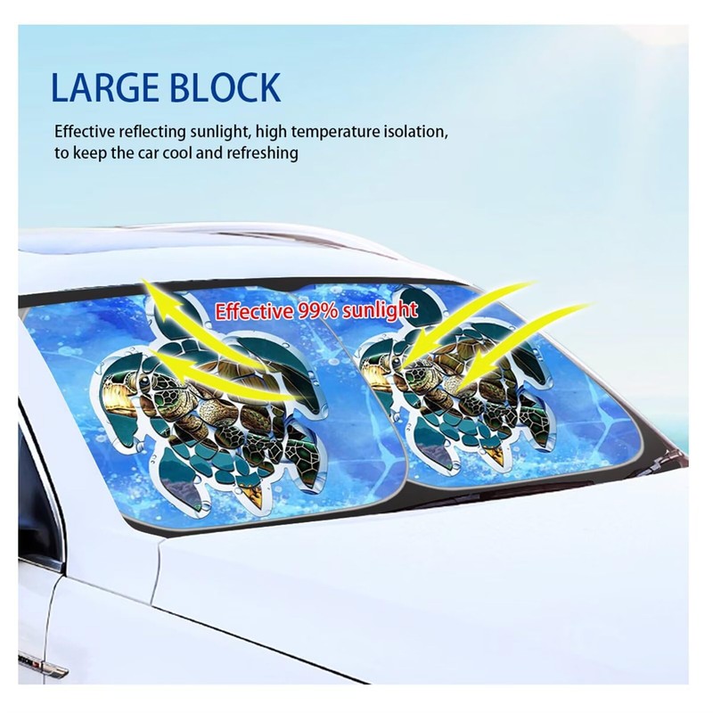 Coldinair Sunset Front Windshield Shade 2Pcs Sunshade for Car Windshield