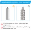 PATIKIL M5 x 0.8-Pitch 304 Stainless Steel Hex Coupling Nuts,