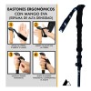 Baston De Senderismo Ajustable 105-125cm Plegable Antishock Color Negro