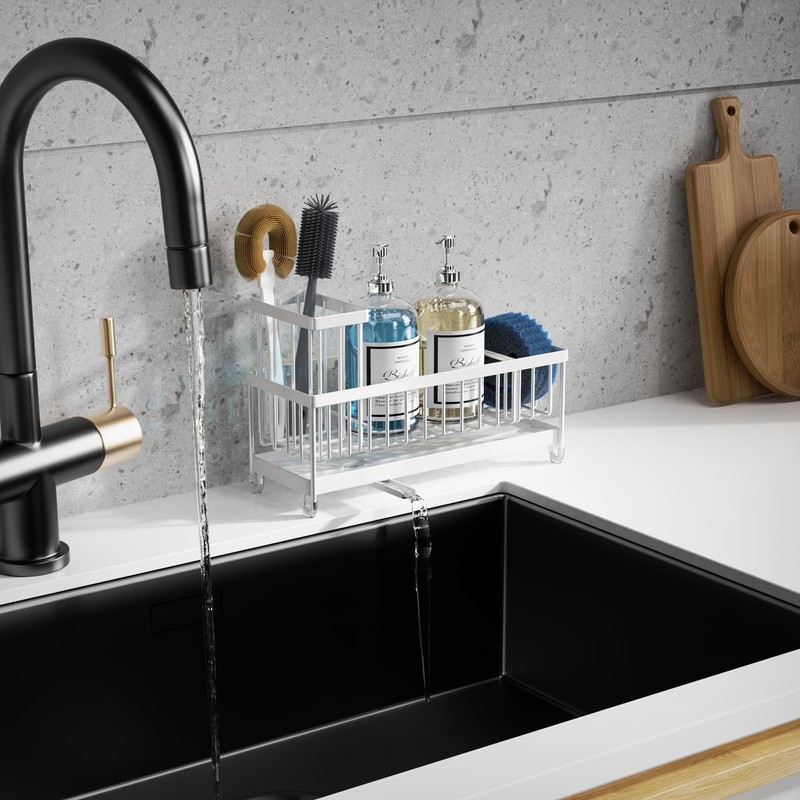 Moforoco Extra Large Kitchen Sink Caddy, Rustproof Sponge Holder for