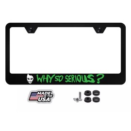 BLVD Joker Why So Serious? License Plate Frame Premium Black Metal