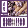 Press on Nails Medium Warm Purple Series False Nails Artificial