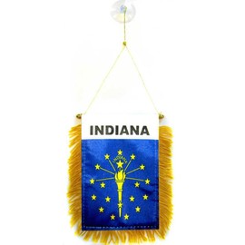 Wholesale lot 12 Indiana Mini Flag 4"x6" Window Banner w/ suction cup