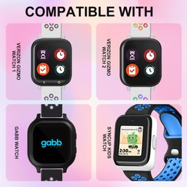 Mengudig Compatible with Gizmo Watch Band Replacement Gabb Watch Band Syncup Kids Watch Band, Soft Breathable Adjustable Silicone Band for Verizon Gizmo Watch 3 2 1 for Boys Girls