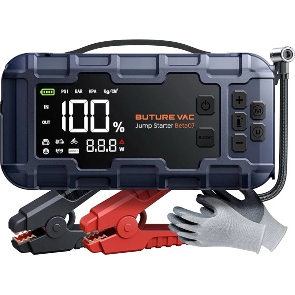 BuTure VAC 10-in-1 Portable Car Battery Jump Starter with Air