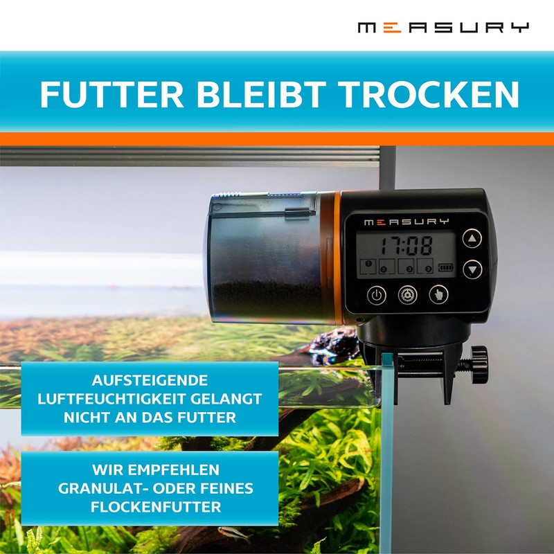 Measury Automatic Fish Feeder, Automatic Fish Feeding Up to 4