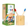 Isshah Kids Bamboo Toothbrushes Plant-Based Bristles Eco-Friendly Compostable Natural Toothbrushes