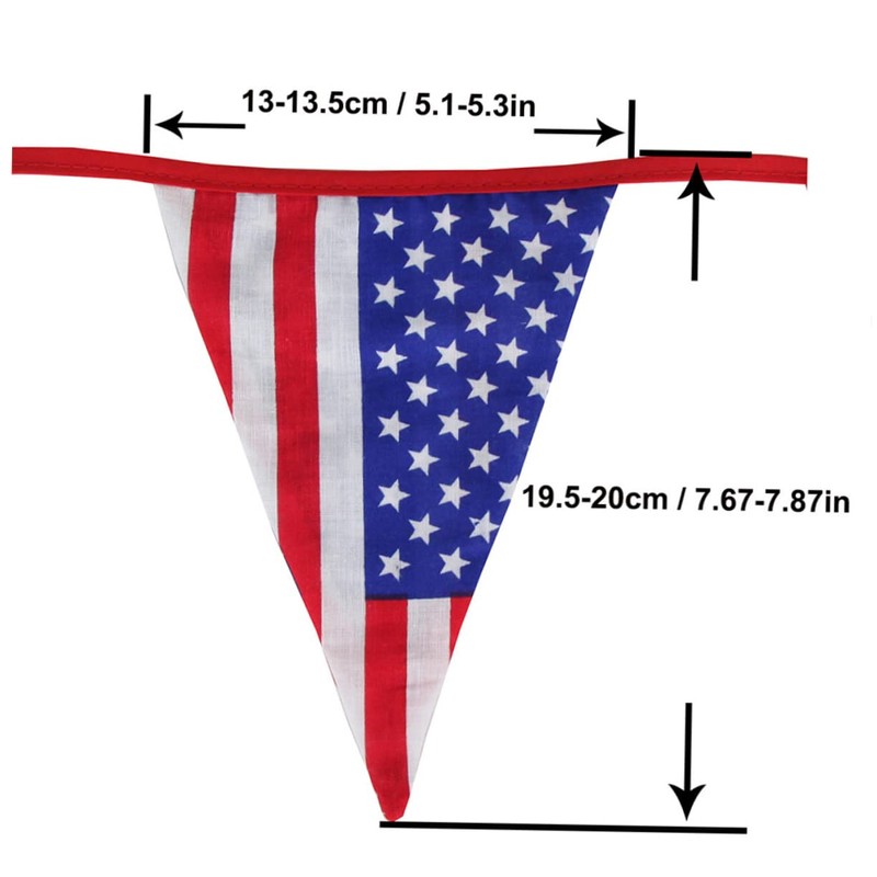 KOMBIUDA 12-pennant American Flag Banner Party Theme Decorative Triangle Bunting