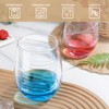Joeyan Hand Blown Etched Stemless Wine Glasses with Strips Swirls