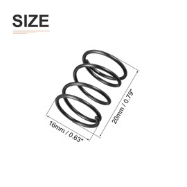 DTGN 1.2x16x20mm(DxODxL) Compression Spring - 10Pack - Good for Machinery - Spring Steel Extension Spring - Black