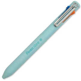 Pentel iZee 4 Colour Ballpoint Pen - Sky Blue Barrel - Multi Ink - Orange, Pink, Sky Blue & Violet Ink - Single Pen