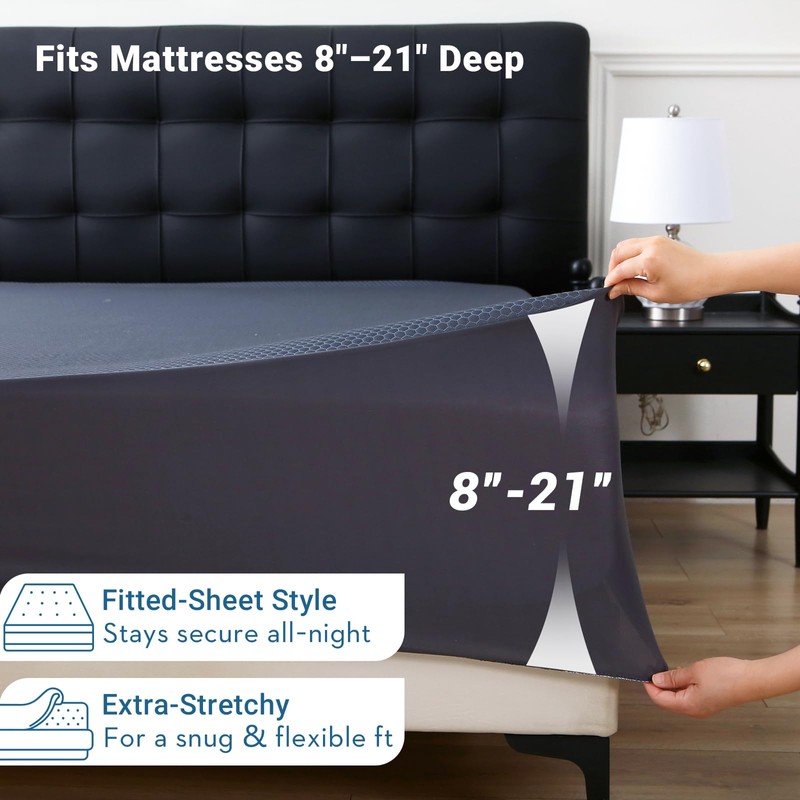 MUXHOMO Waterproof Full Mattress Protector, Breathable & Noiseless Mattress Cover
