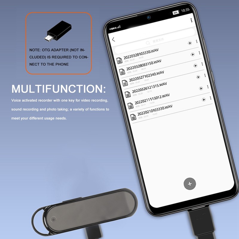 Digital Voice Activated Recorder Multifunctional Photo Video HD Noise Reduction
