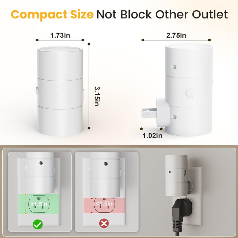 VOLISUN Night Light, Dimmable Led Night Lights Plug into Wall,